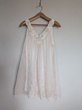 Beautiful Silk Ivory Mini Sundress By Pretty Angel, Perfect for Festivals